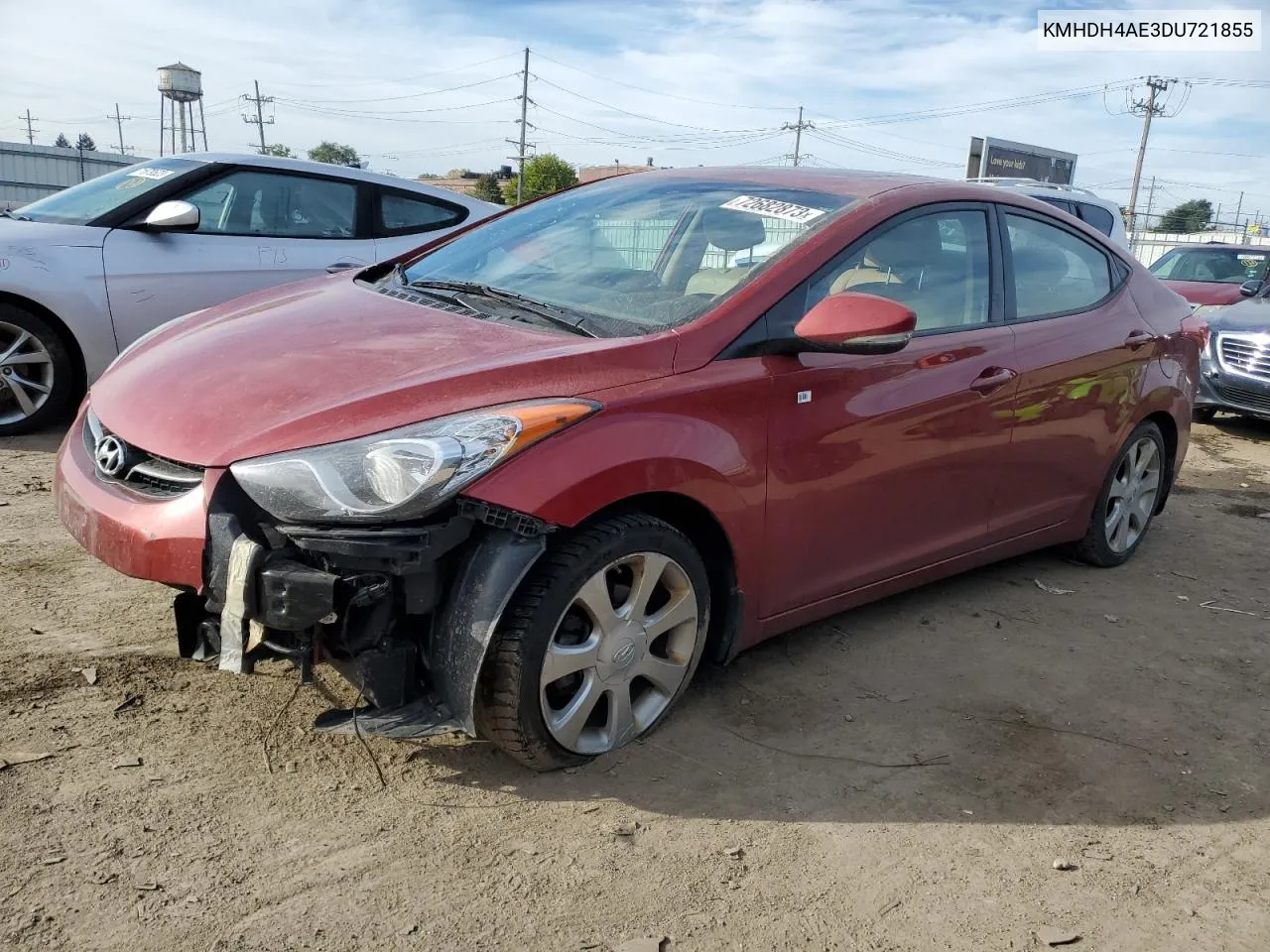 2013 Hyundai Elantra Gls VIN: KMHDH4AE3DU721855 Lot: 52005064