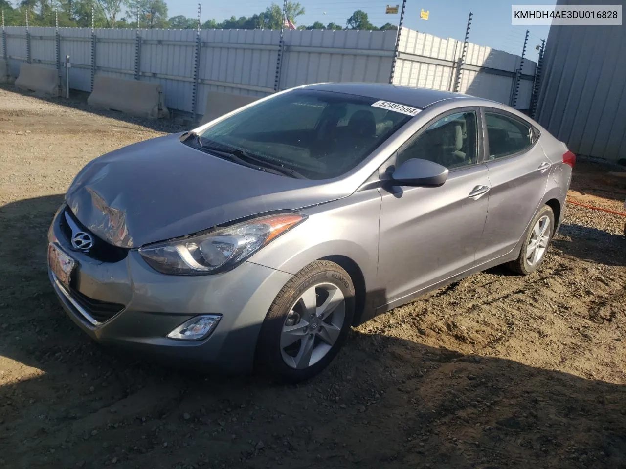 2013 Hyundai Elantra Gls VIN: KMHDH4AE3DU016828 Lot: 52487594