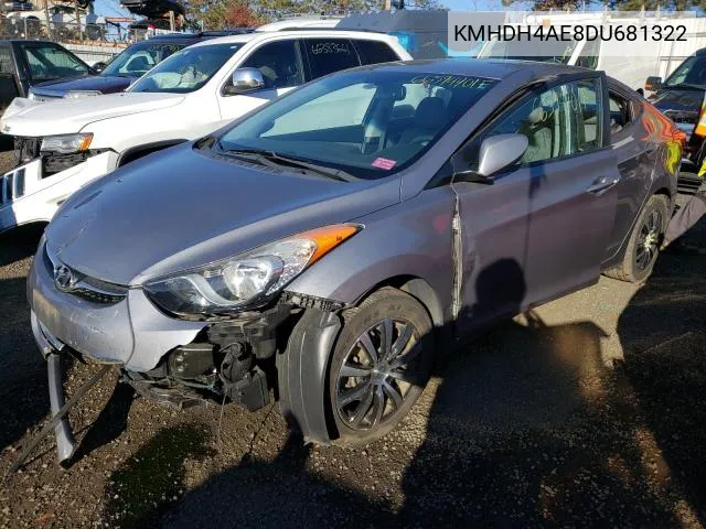 2013 Hyundai Elantra Gls VIN: KMHDH4AE8DU681322 Lot: 57239224