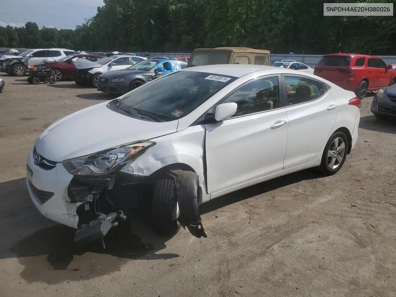 2013 Hyundai Elantra Gls VIN: 5NPDH4AE2DH380026 Lot: 58130874