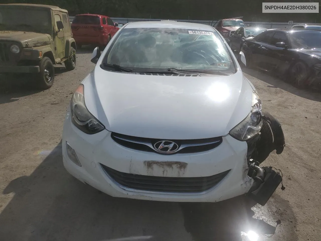 2013 Hyundai Elantra Gls VIN: 5NPDH4AE2DH380026 Lot: 58130874