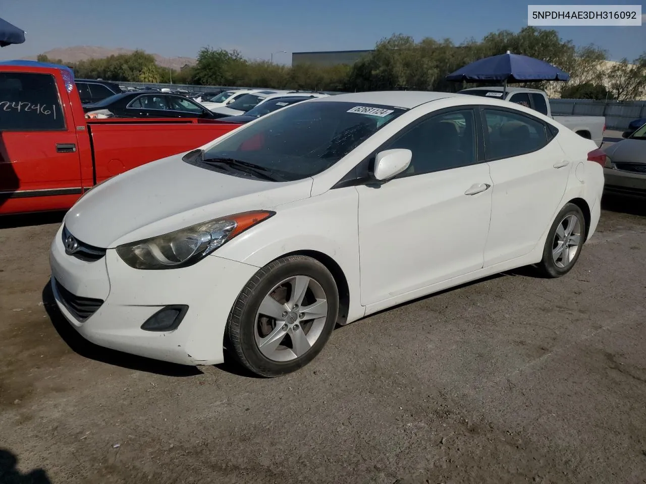 5NPDH4AE3DH316092 2013 Hyundai Elantra Gls