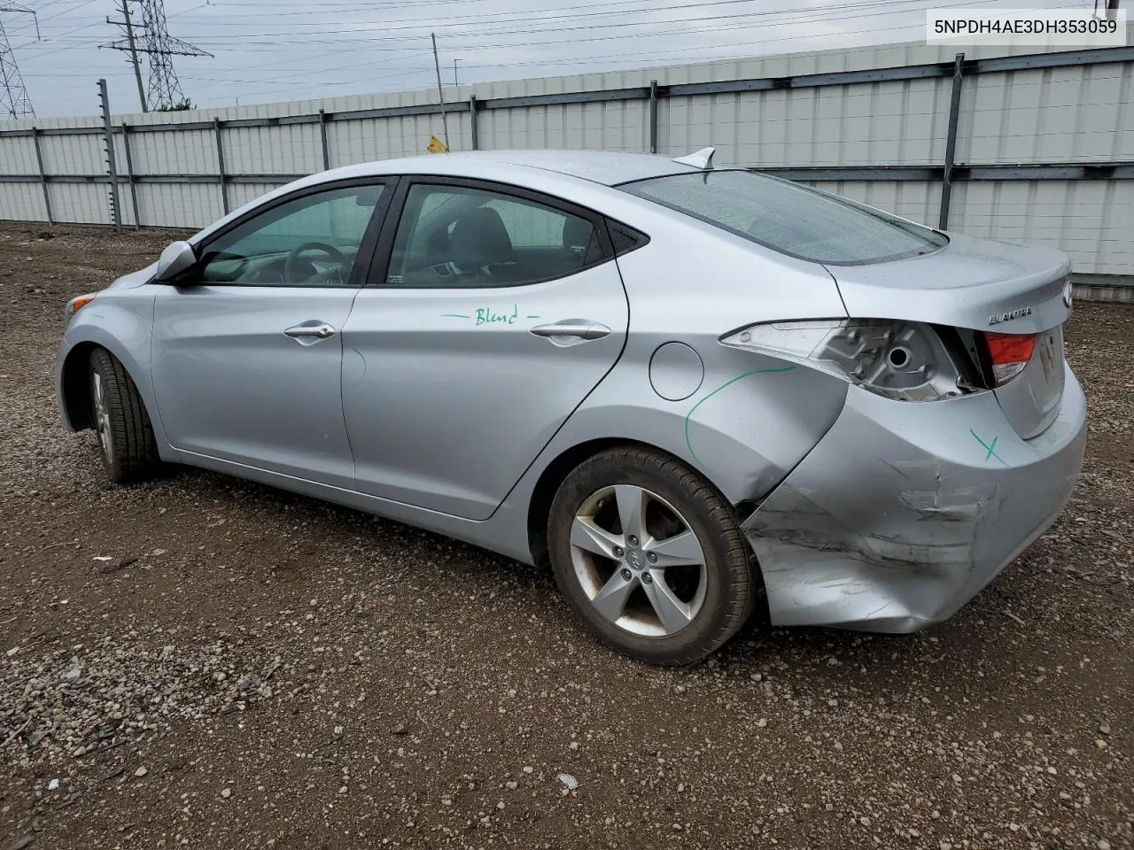 2013 Hyundai Elantra Gls VIN: 5NPDH4AE3DH353059 Lot: 66627564