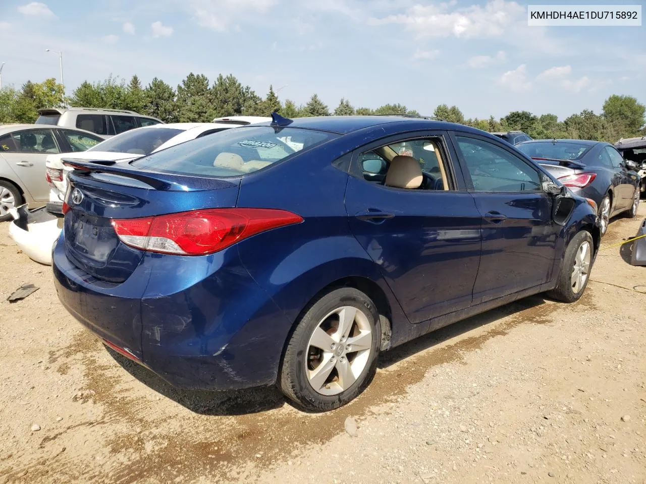 2013 Hyundai Elantra Gls VIN: KMHDH4AE1DU715892 Lot: 67344224