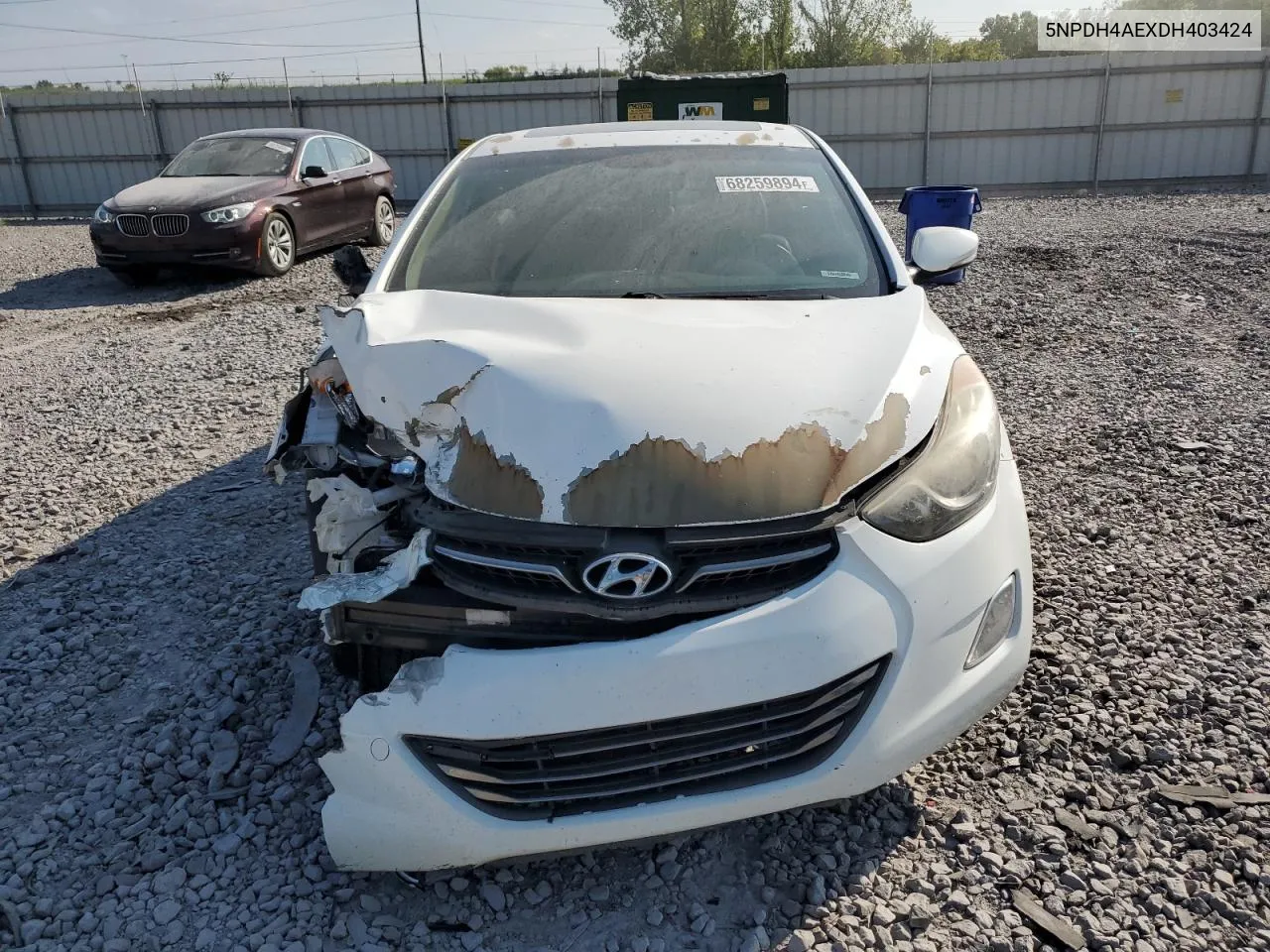 5NPDH4AEXDH403424 2013 Hyundai Elantra Gls