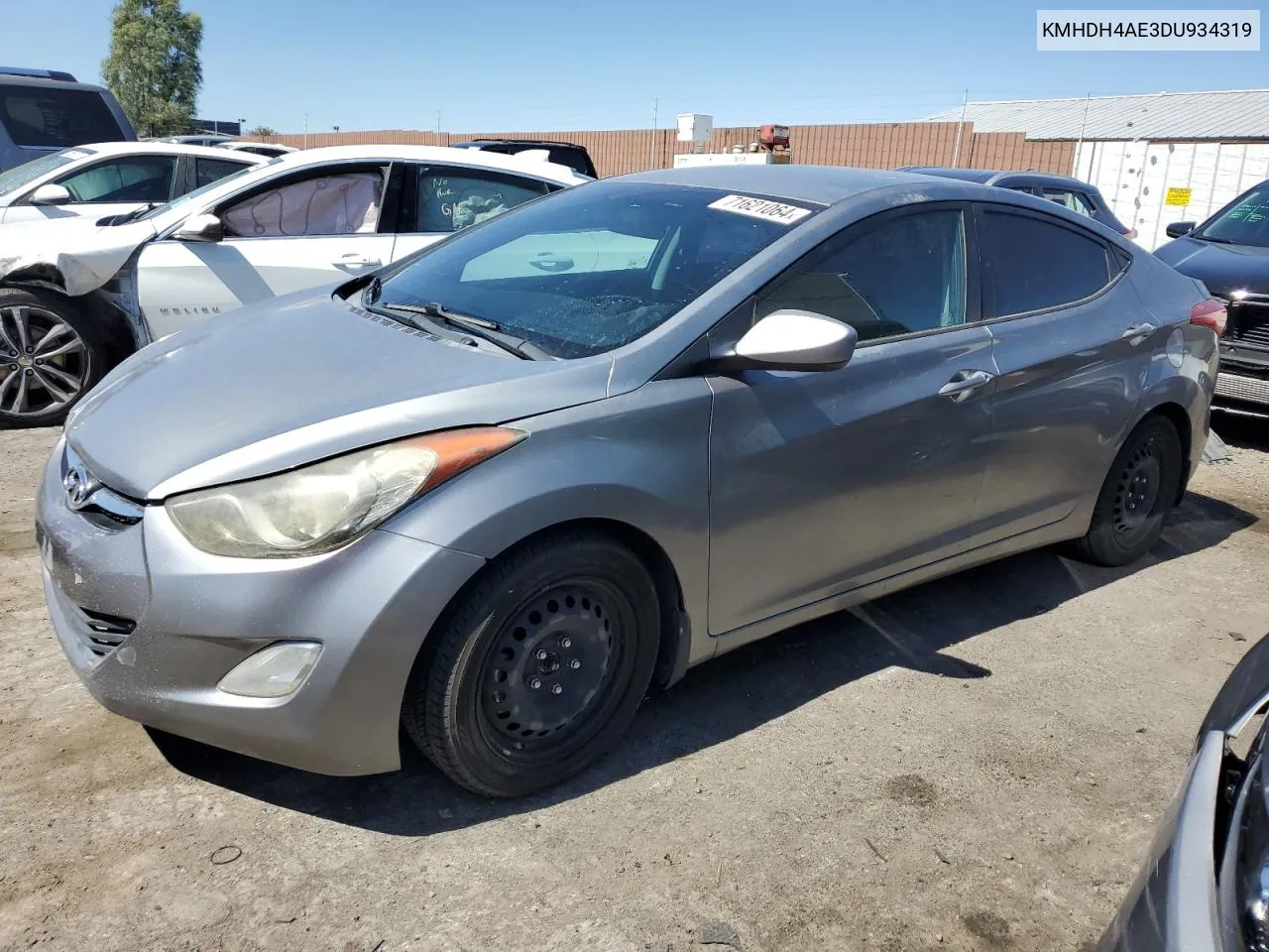 2013 Hyundai Elantra Gls VIN: KMHDH4AE3DU934319 Lot: 71621064