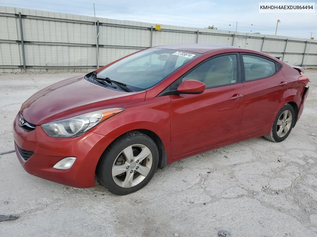 KMHDH4AEXDU864494 2013 Hyundai Elantra Gls