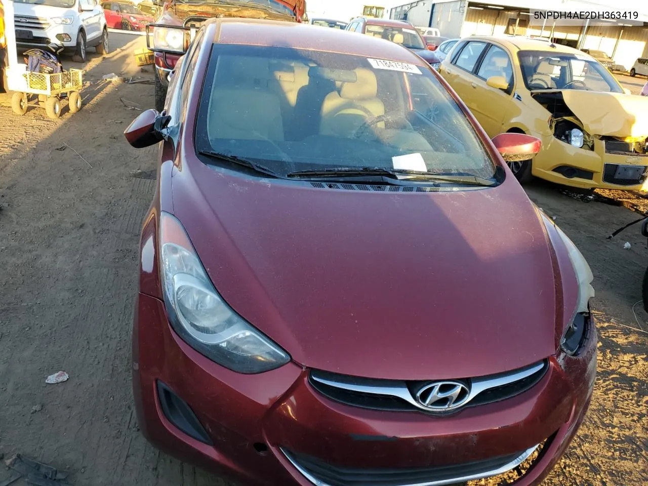 2013 Hyundai Elantra Gls VIN: 5NPDH4AE2DH363419 Lot: 71847594