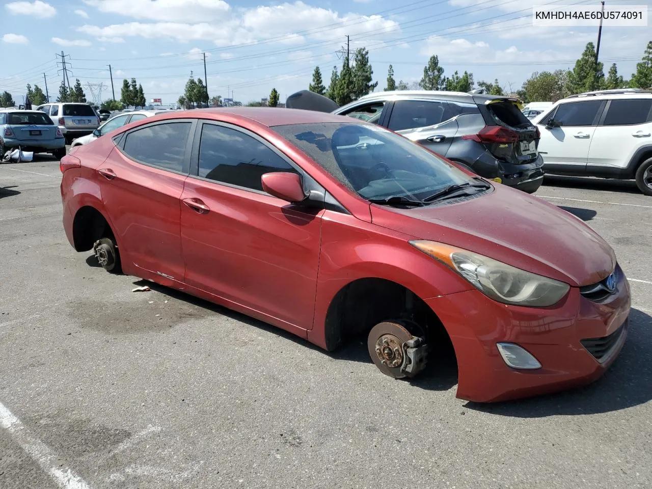 2013 Hyundai Elantra Gls VIN: KMHDH4AE6DU574091 Lot: 71998574