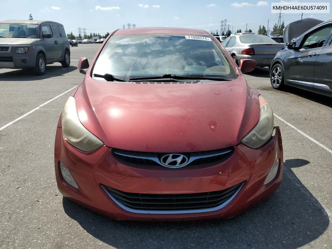 KMHDH4AE6DU574091 2013 Hyundai Elantra Gls