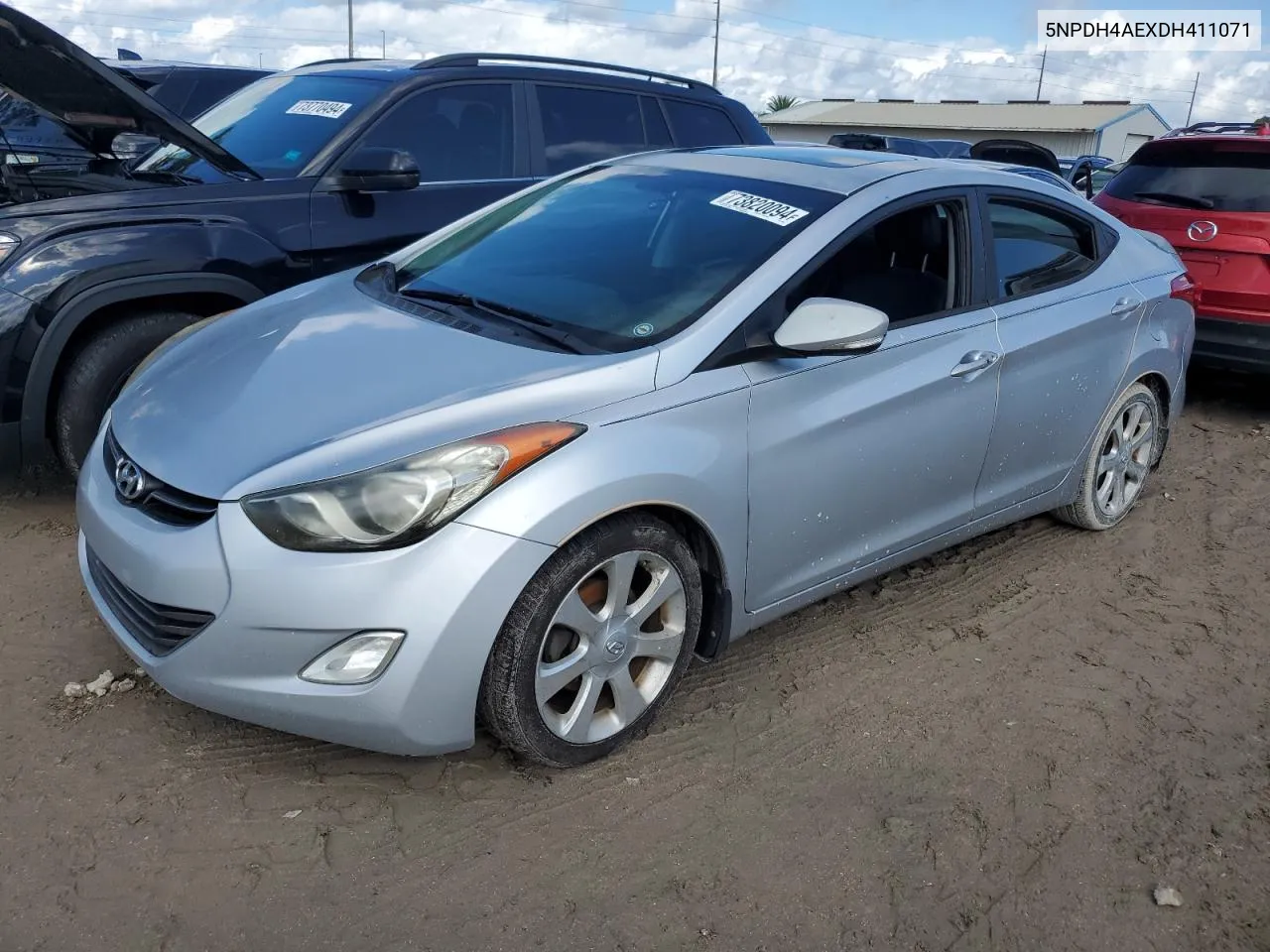 2013 Hyundai Elantra Gls VIN: 5NPDH4AEXDH411071 Lot: 73820094