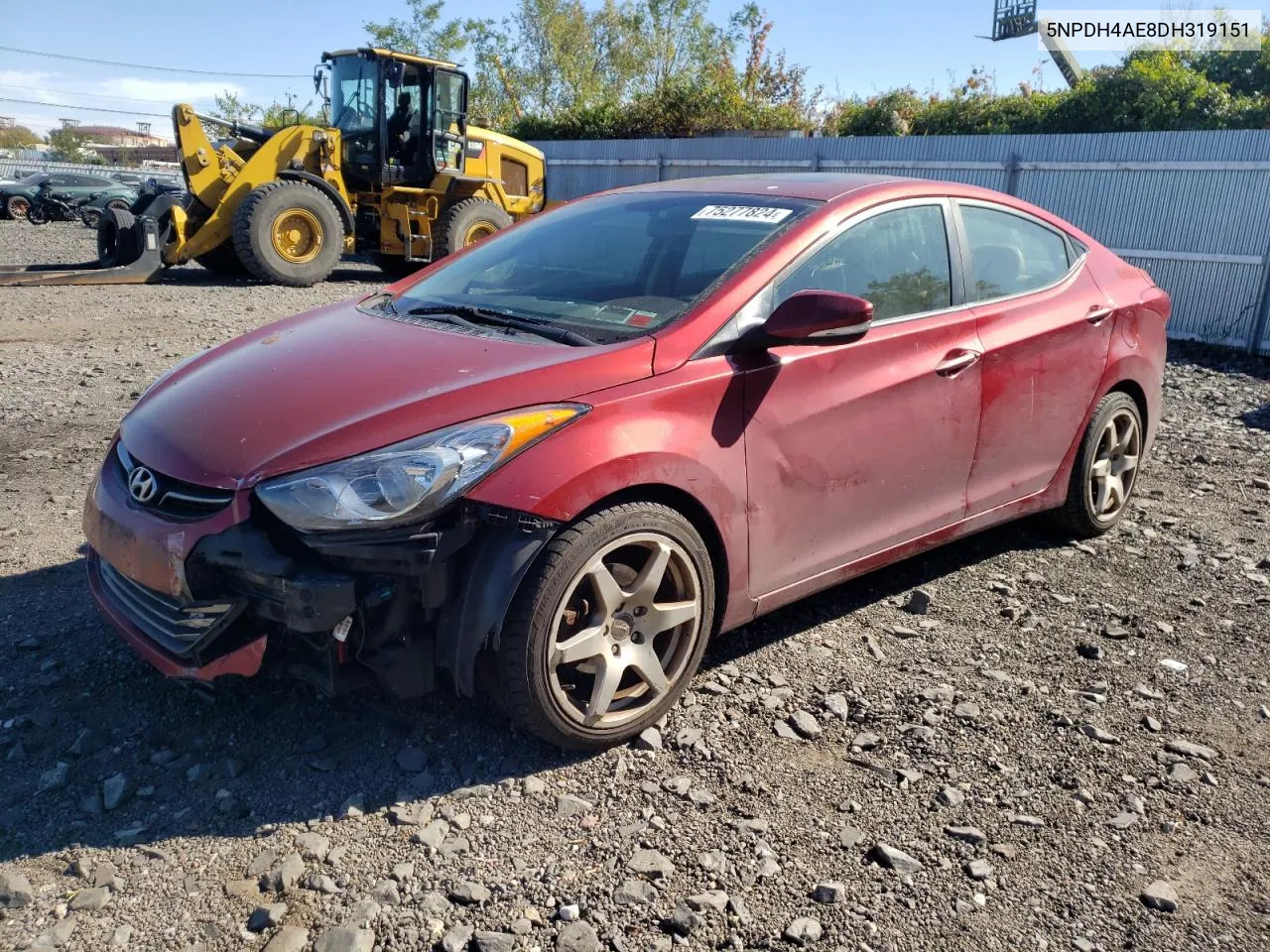 2013 Hyundai Elantra Gls VIN: 5NPDH4AE8DH319151 Lot: 75277824