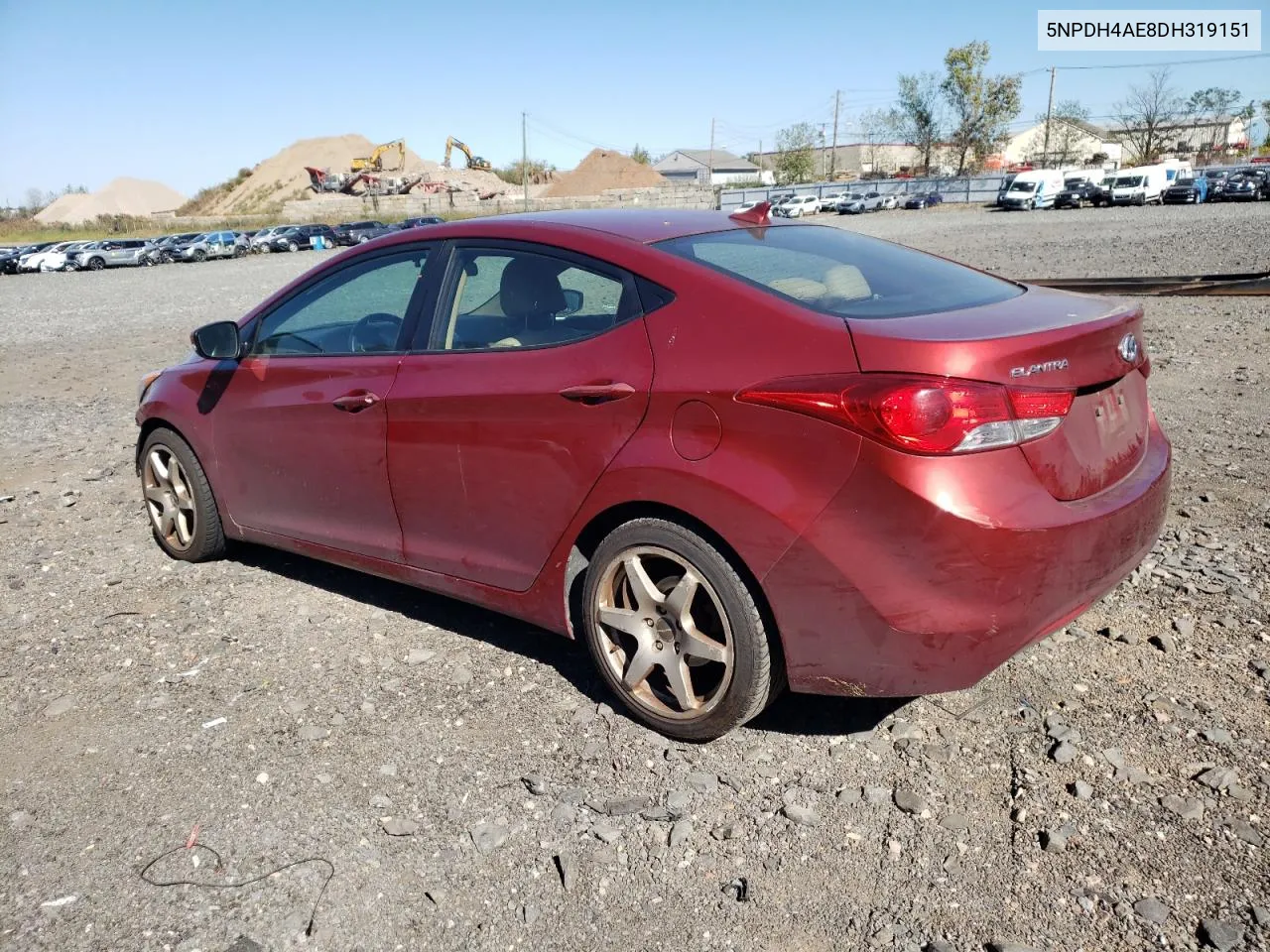 2013 Hyundai Elantra Gls VIN: 5NPDH4AE8DH319151 Lot: 75277824