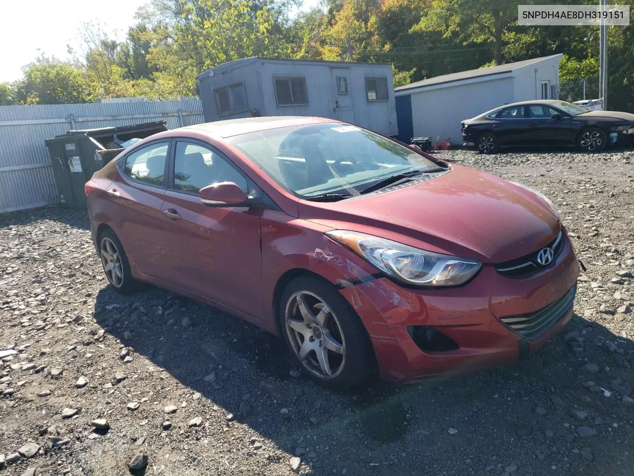 2013 Hyundai Elantra Gls VIN: 5NPDH4AE8DH319151 Lot: 75277824