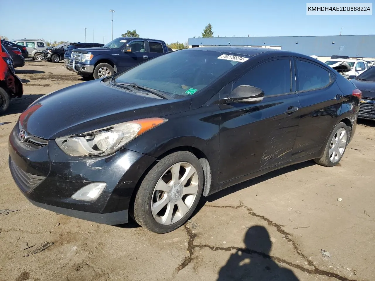 2013 Hyundai Elantra Gls VIN: KMHDH4AE2DU888224 Lot: 76275074