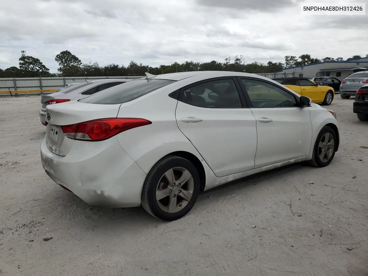 2013 Hyundai Elantra Gls VIN: 5NPDH4AE8DH312426 Lot: 76637834