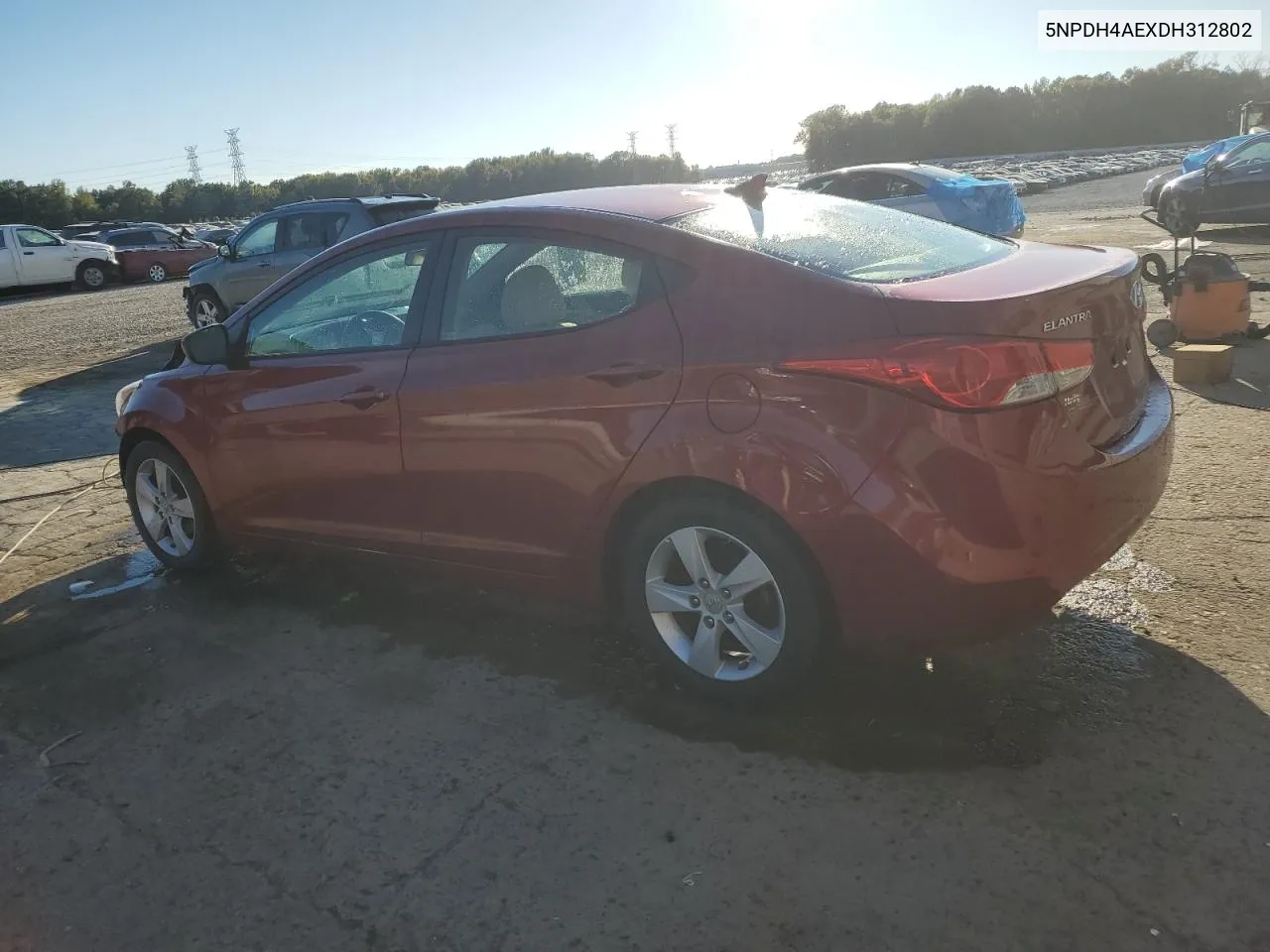 2013 Hyundai Elantra Gls VIN: 5NPDH4AEXDH312802 Lot: 76677584