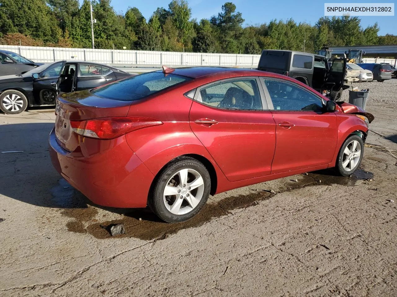 2013 Hyundai Elantra Gls VIN: 5NPDH4AEXDH312802 Lot: 76677584