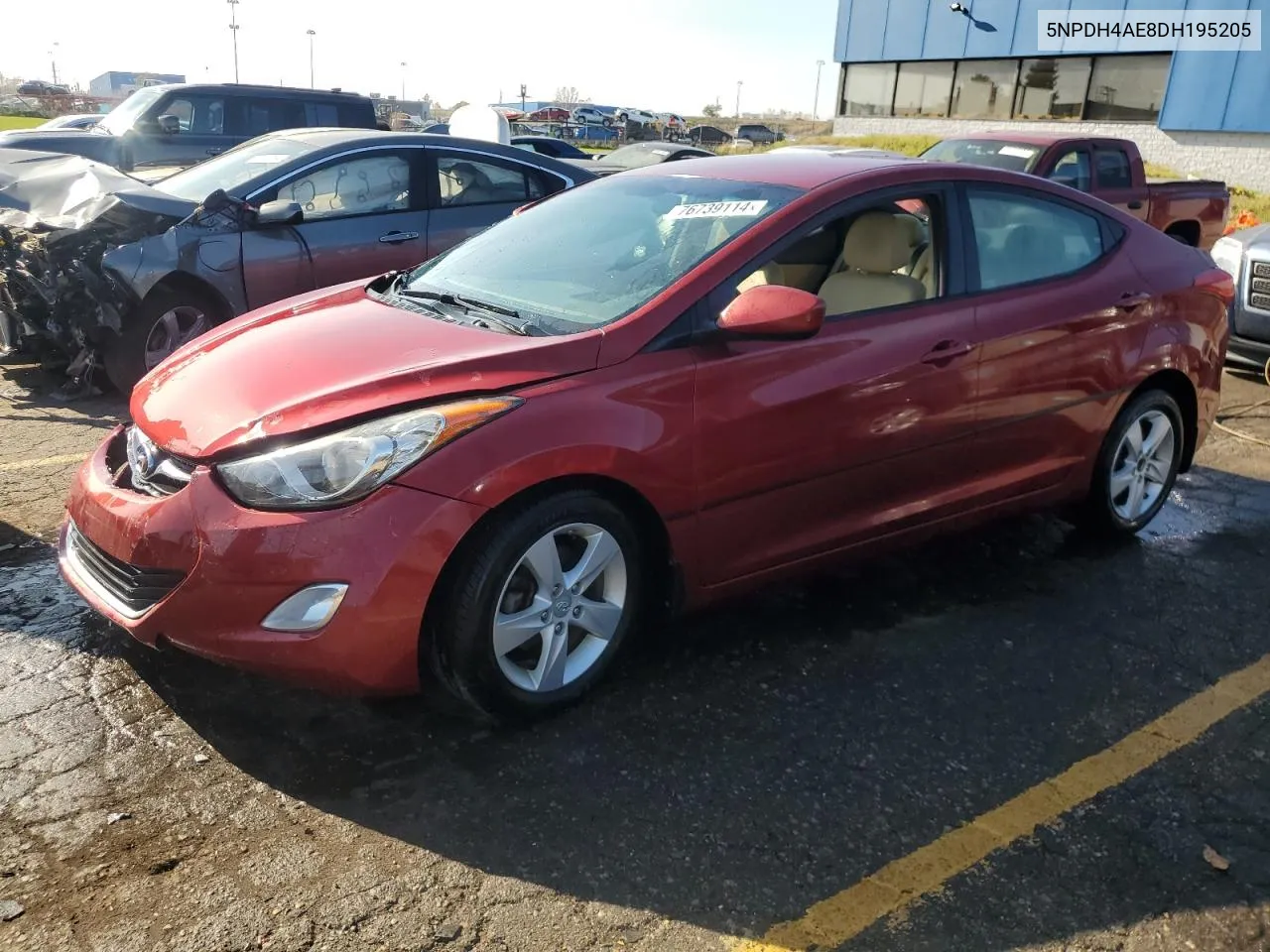 2013 Hyundai Elantra Gls VIN: 5NPDH4AE8DH195205 Lot: 76739114