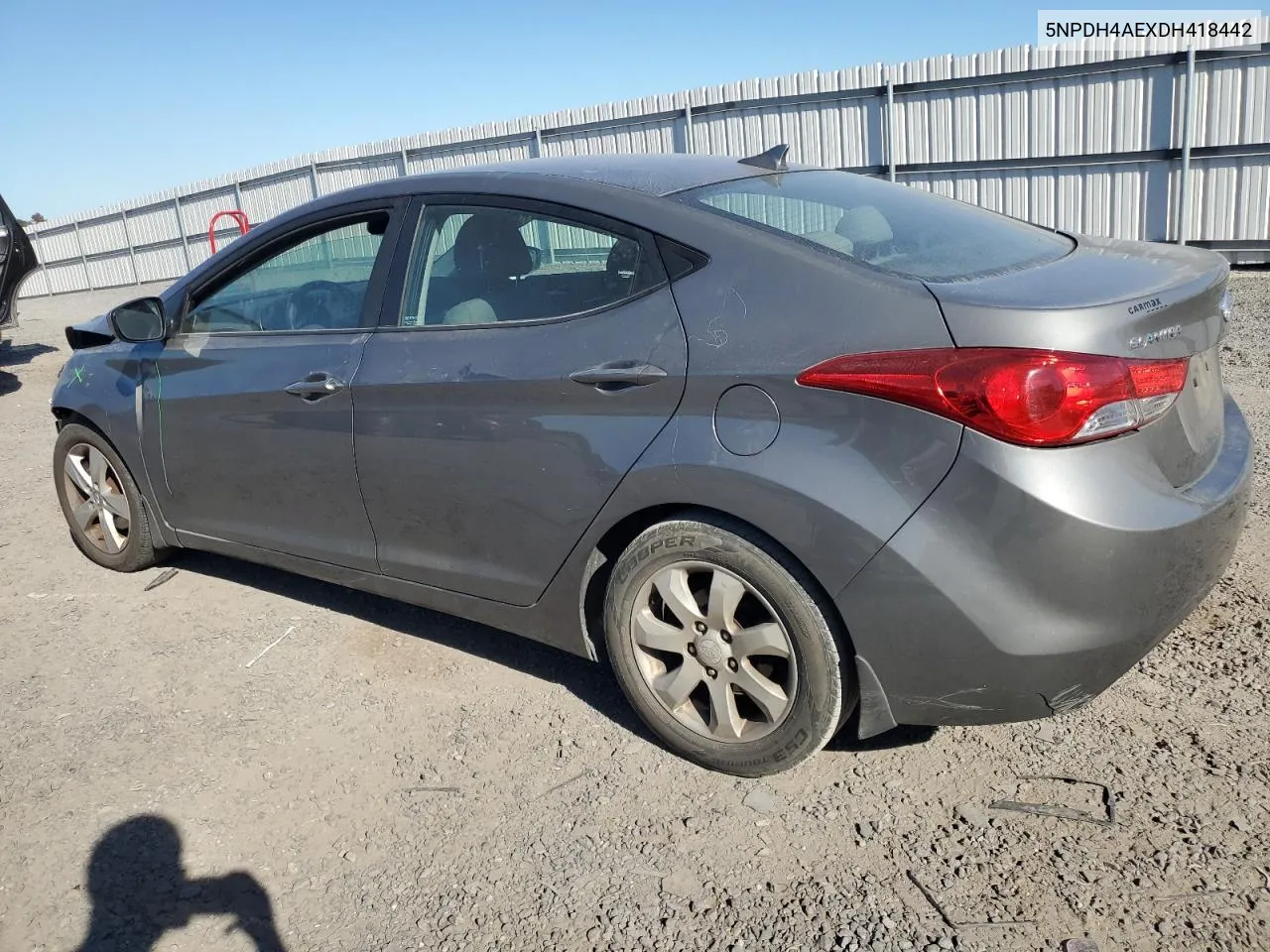 2013 Hyundai Elantra Gls VIN: 5NPDH4AEXDH418442 Lot: 77020854