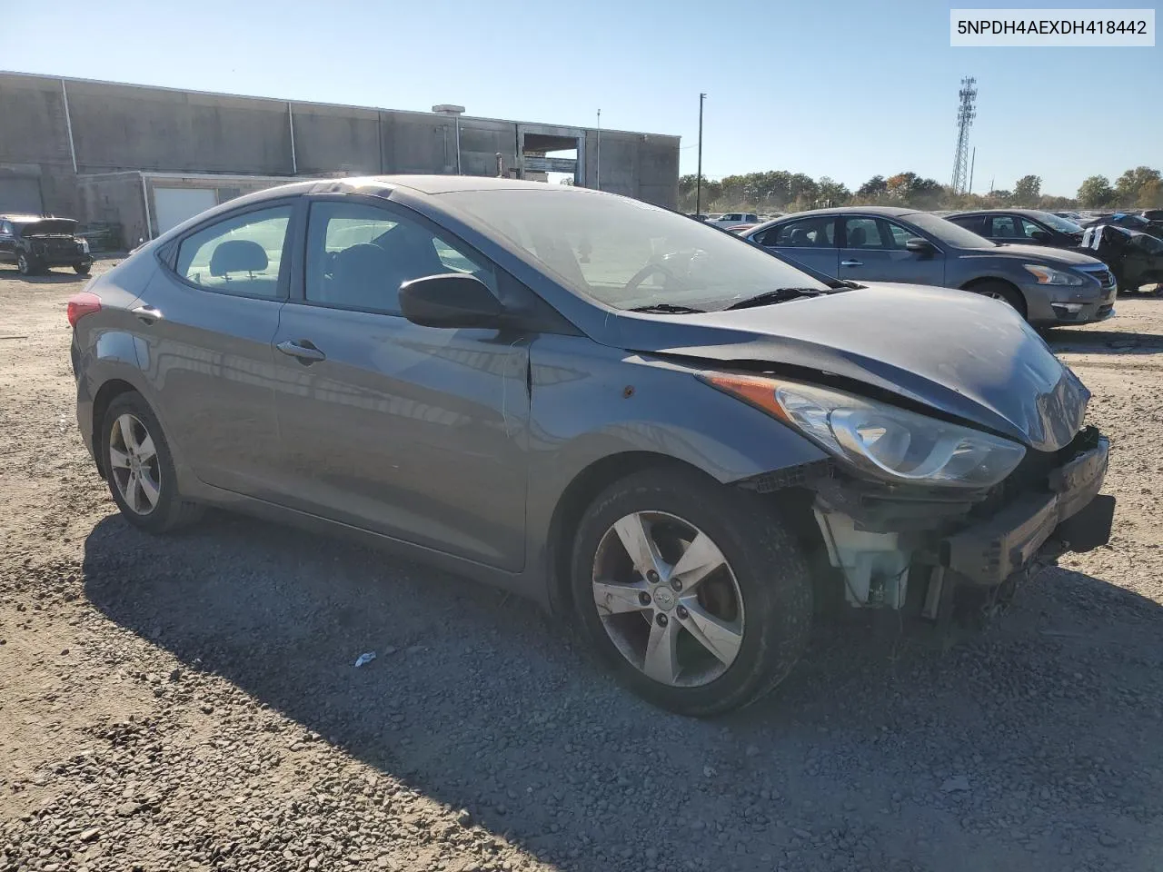 2013 Hyundai Elantra Gls VIN: 5NPDH4AEXDH418442 Lot: 77020854