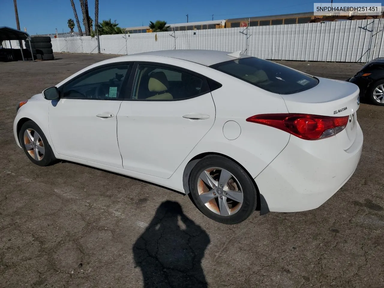 2013 Hyundai Elantra Gls VIN: 5NPDH4AE8DH251451 Lot: 79321464