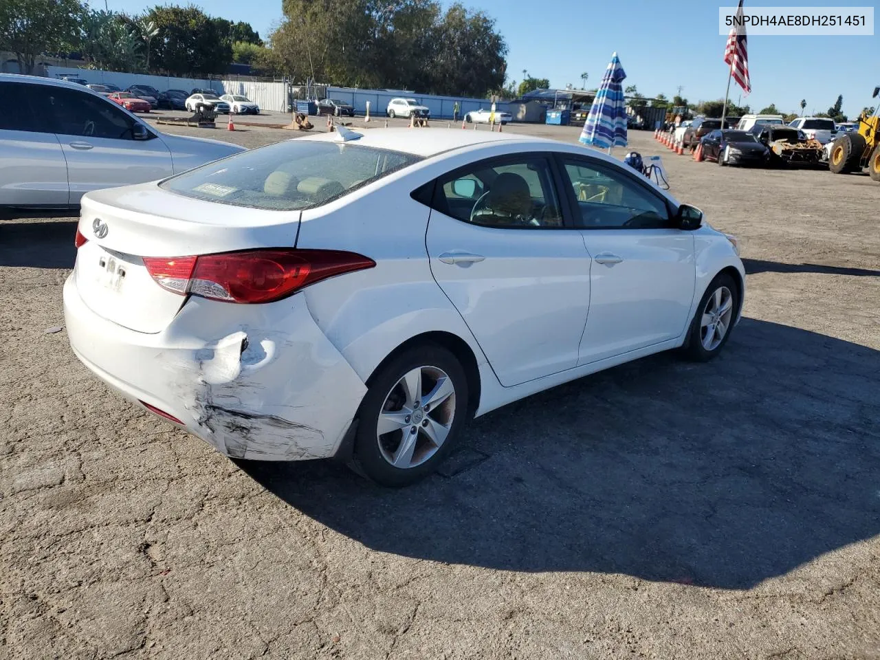 2013 Hyundai Elantra Gls VIN: 5NPDH4AE8DH251451 Lot: 79321464