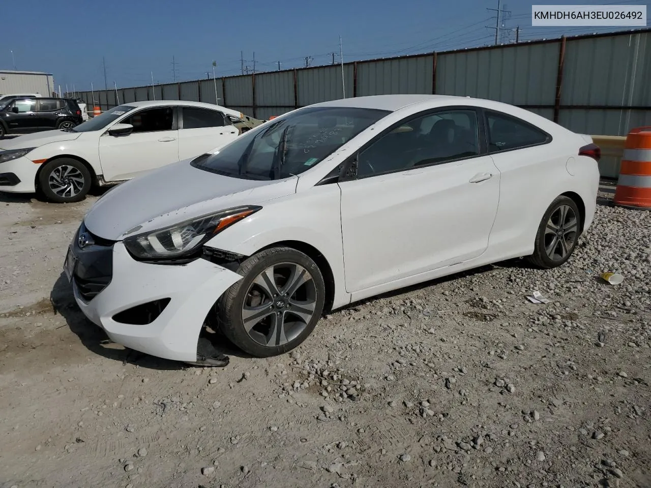 2014 Hyundai Elantra Coupe Gs VIN: KMHDH6AH3EU026492 Lot: 62948714