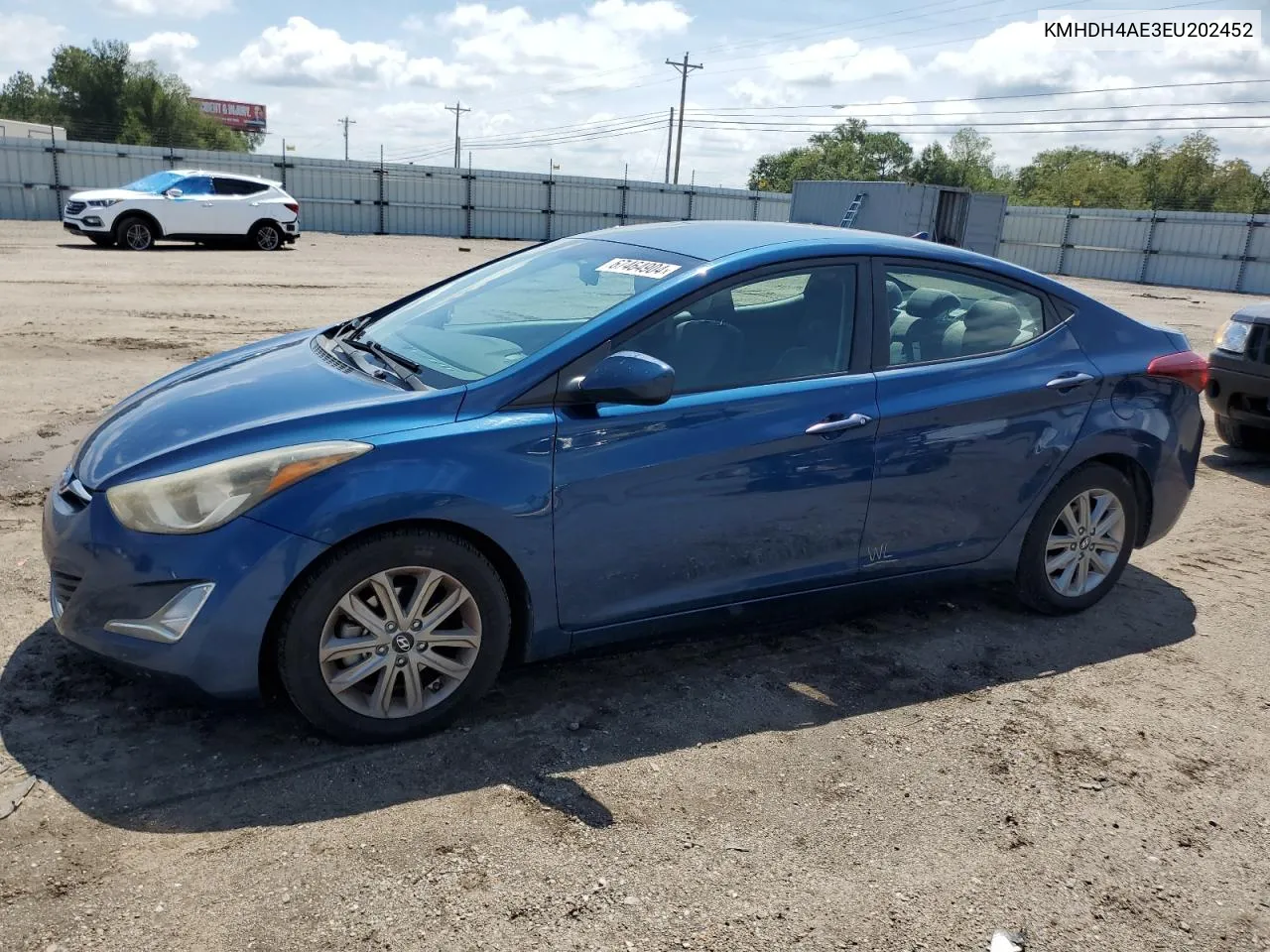 2014 Hyundai Elantra Se VIN: KMHDH4AE3EU202452 Lot: 67464904