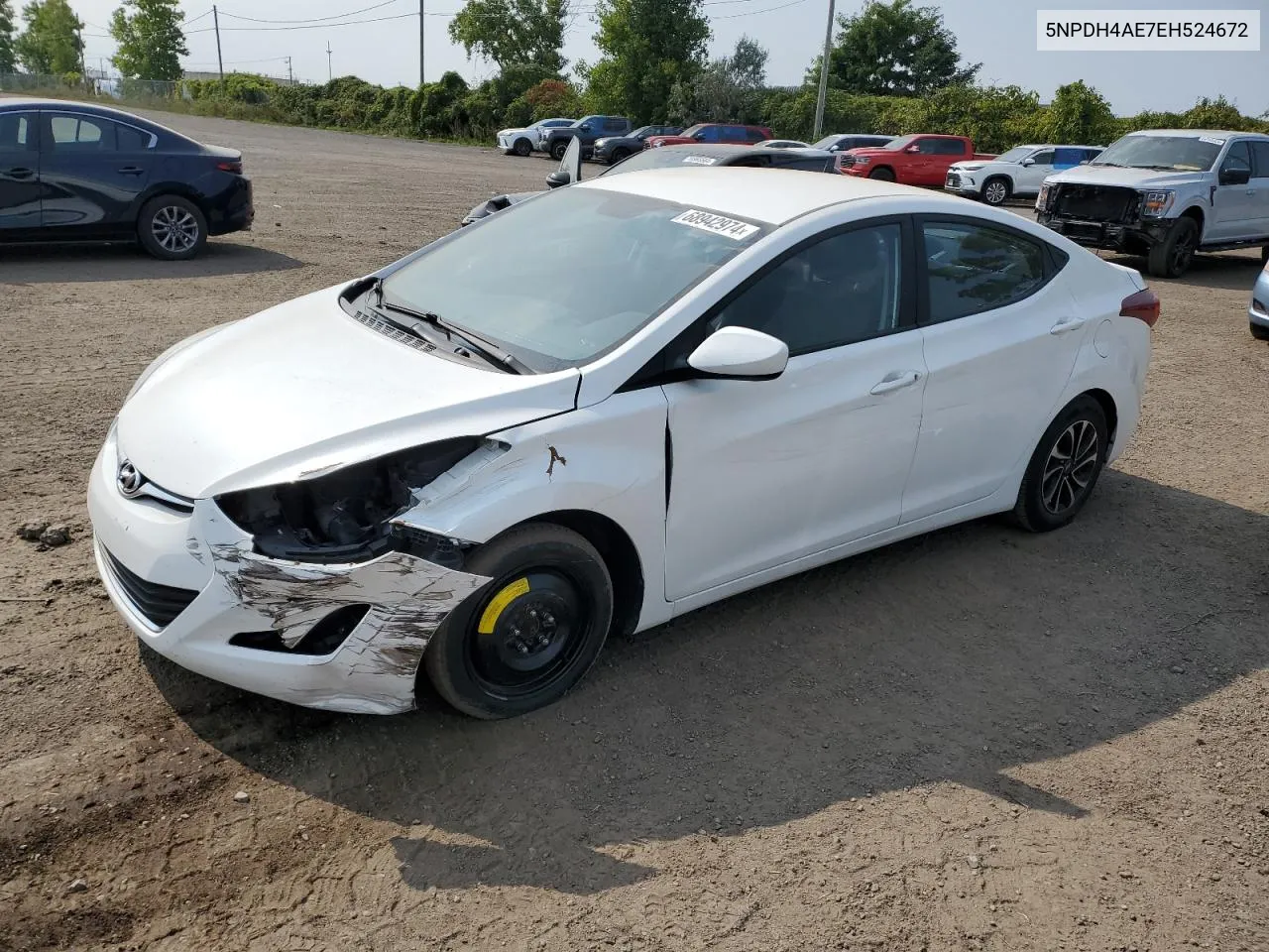 2014 Hyundai Elantra Se VIN: 5NPDH4AE7EH524672 Lot: 68942974