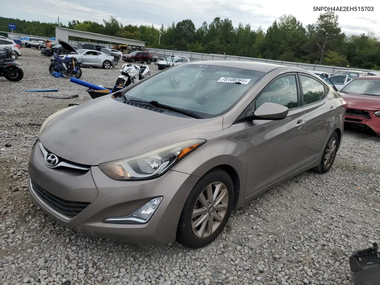 2014 Hyundai Elantra Se VIN: 5NPDH4AE2EH515703 Lot: 70100364