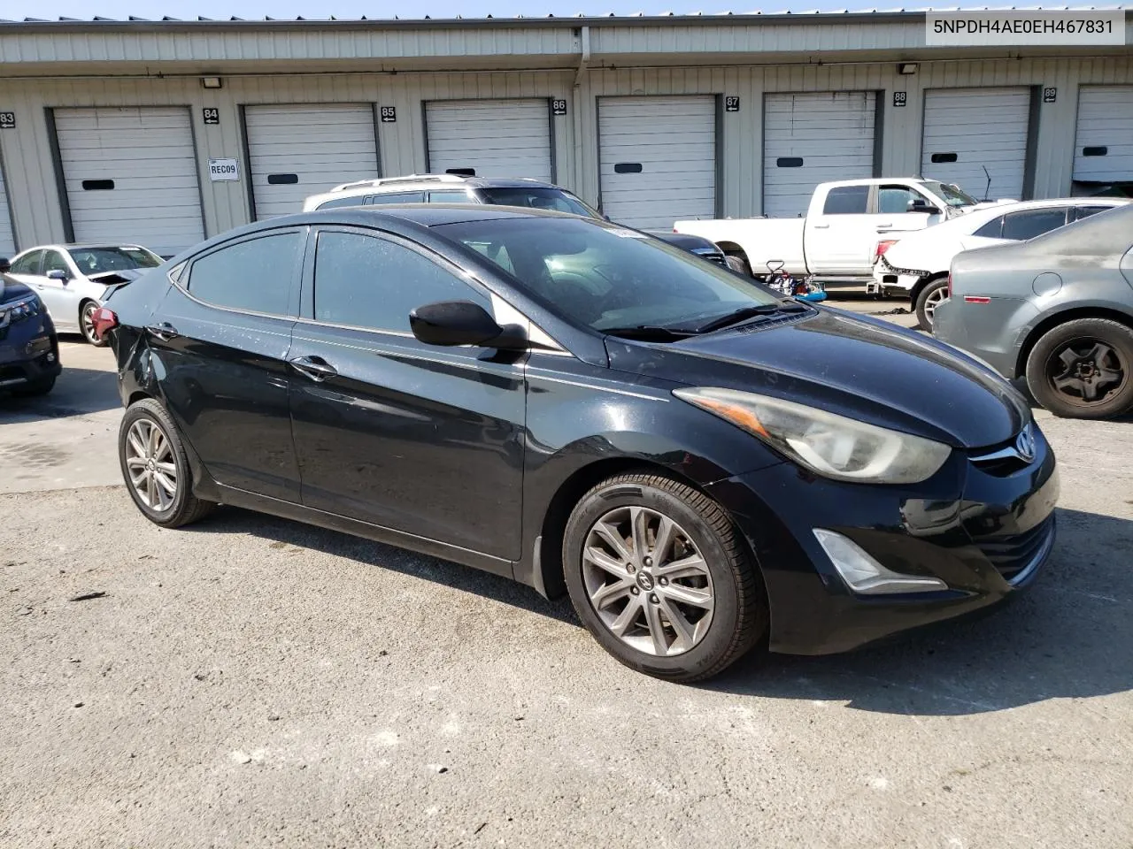 2014 Hyundai Elantra Se VIN: 5NPDH4AE0EH467831 Lot: 70840324