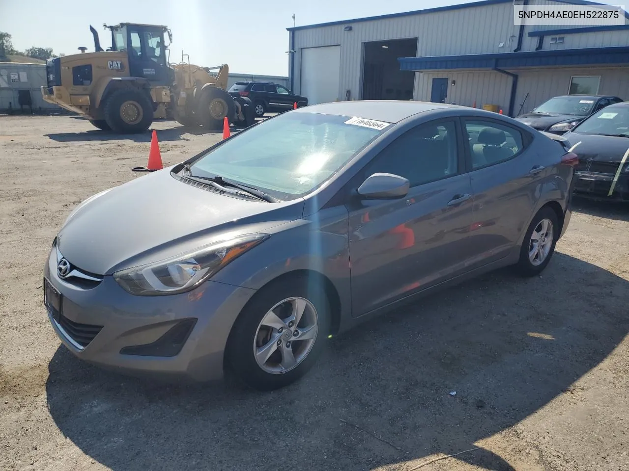 2014 Hyundai Elantra Se VIN: 5NPDH4AE0EH522875 Lot: 71640364