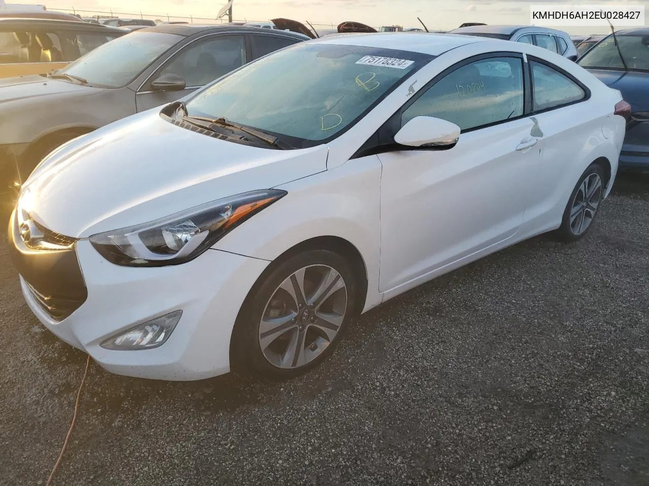 2014 Hyundai Elantra Coupe Gs VIN: KMHDH6AH2EU028427 Lot: 75178324