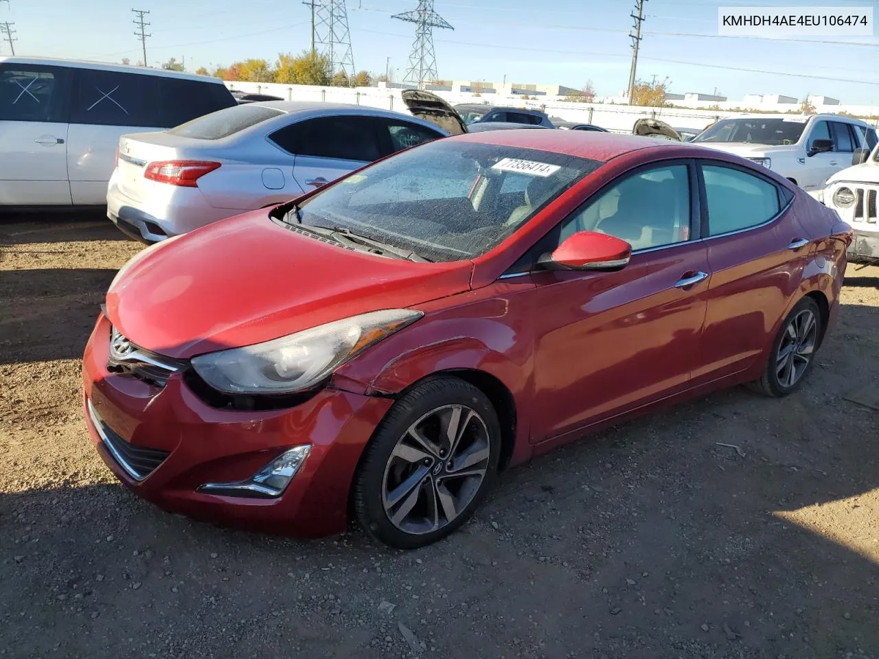 2014 Hyundai Elantra Se VIN: KMHDH4AE4EU106474 Lot: 77356414