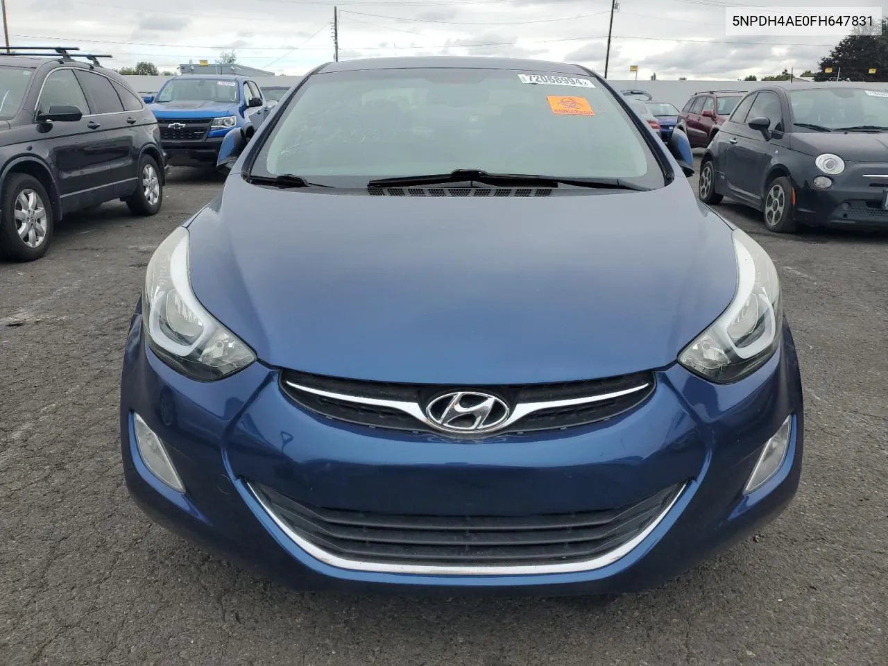 2015 Hyundai Elantra Se VIN: 5NPDH4AE0FH647831 Lot: 72068994