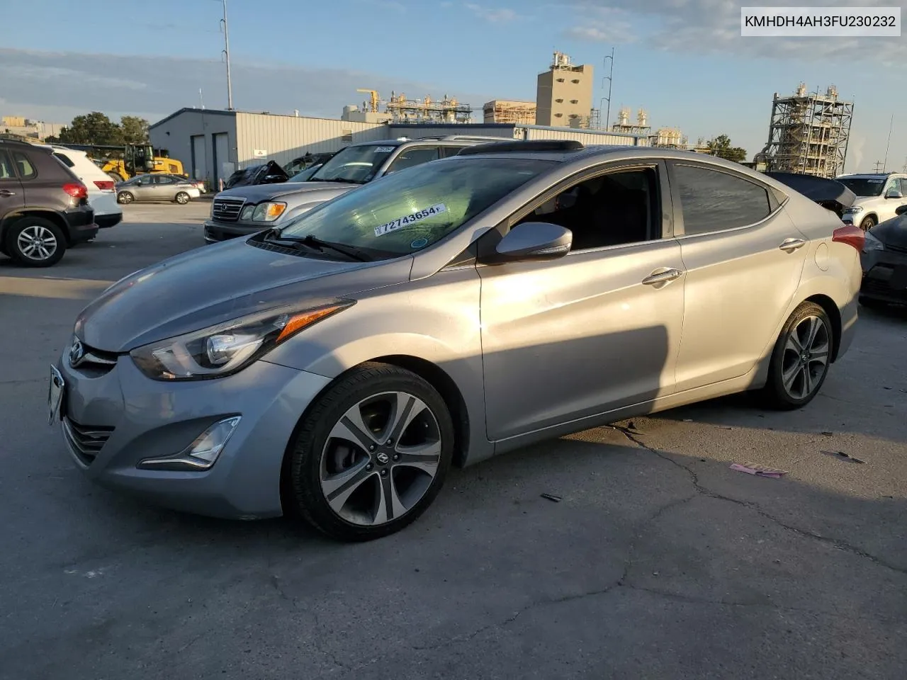 2015 Hyundai Elantra Se VIN: KMHDH4AH3FU230232 Lot: 72743654