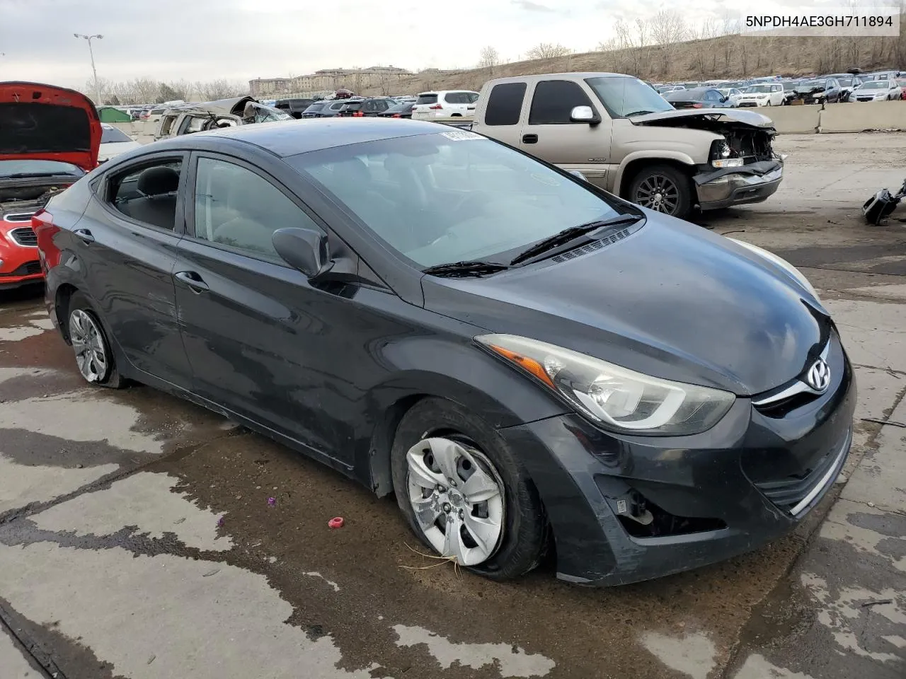 2016 Hyundai Elantra Se VIN: 5NPDH4AE3GH711894 Lot: 49118674