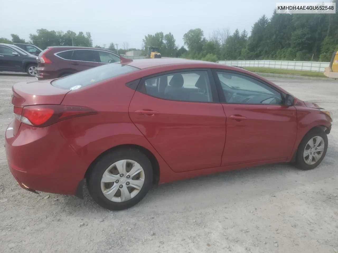 2016 Hyundai Elantra Se VIN: KMHDH4AE4GU652548 Lot: 60627654