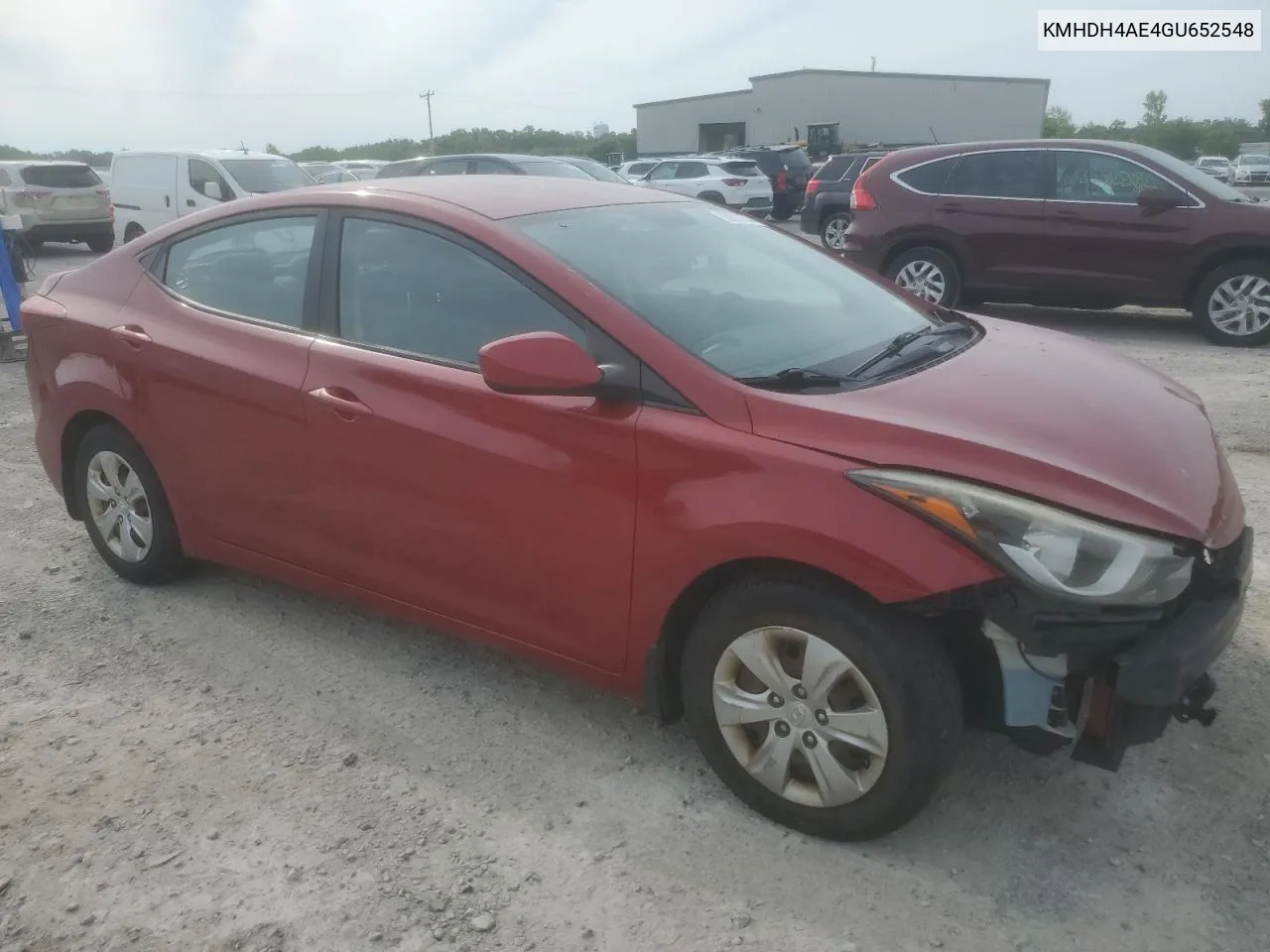 2016 Hyundai Elantra Se VIN: KMHDH4AE4GU652548 Lot: 60627654