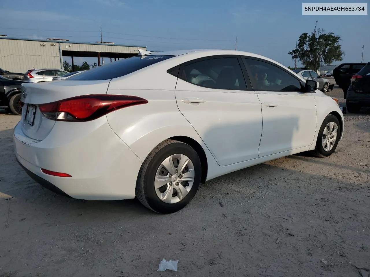 2016 Hyundai Elantra Se VIN: 5NPDH4AE4GH683734 Lot: 66517404