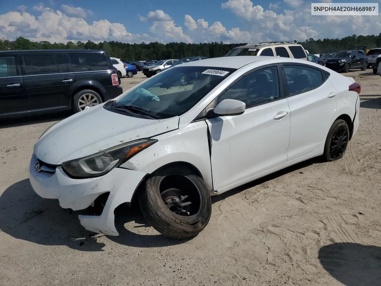 2016 Hyundai Elantra Se VIN: 5NPDH4AE2GH668987 Lot: 68089694