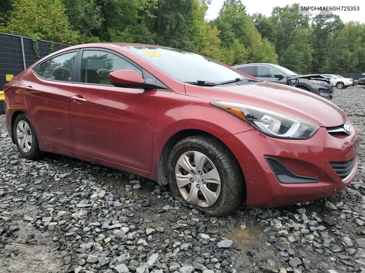 2016 Hyundai Elantra Se VIN: 5NPDH4AE6GH725353 Lot: 68709334