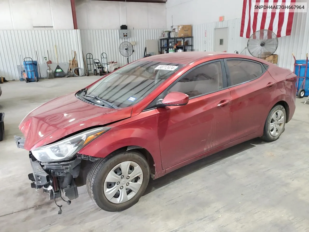 2016 Hyundai Elantra Se VIN: 5NPDH4AE7GH667964 Lot: 68712474