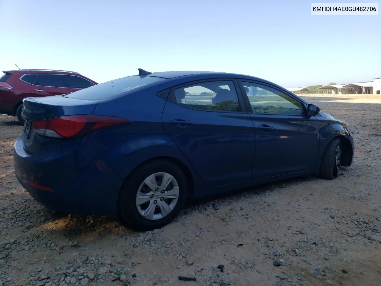 KMHDH4AE0GU482706 2016 Hyundai Elantra Se