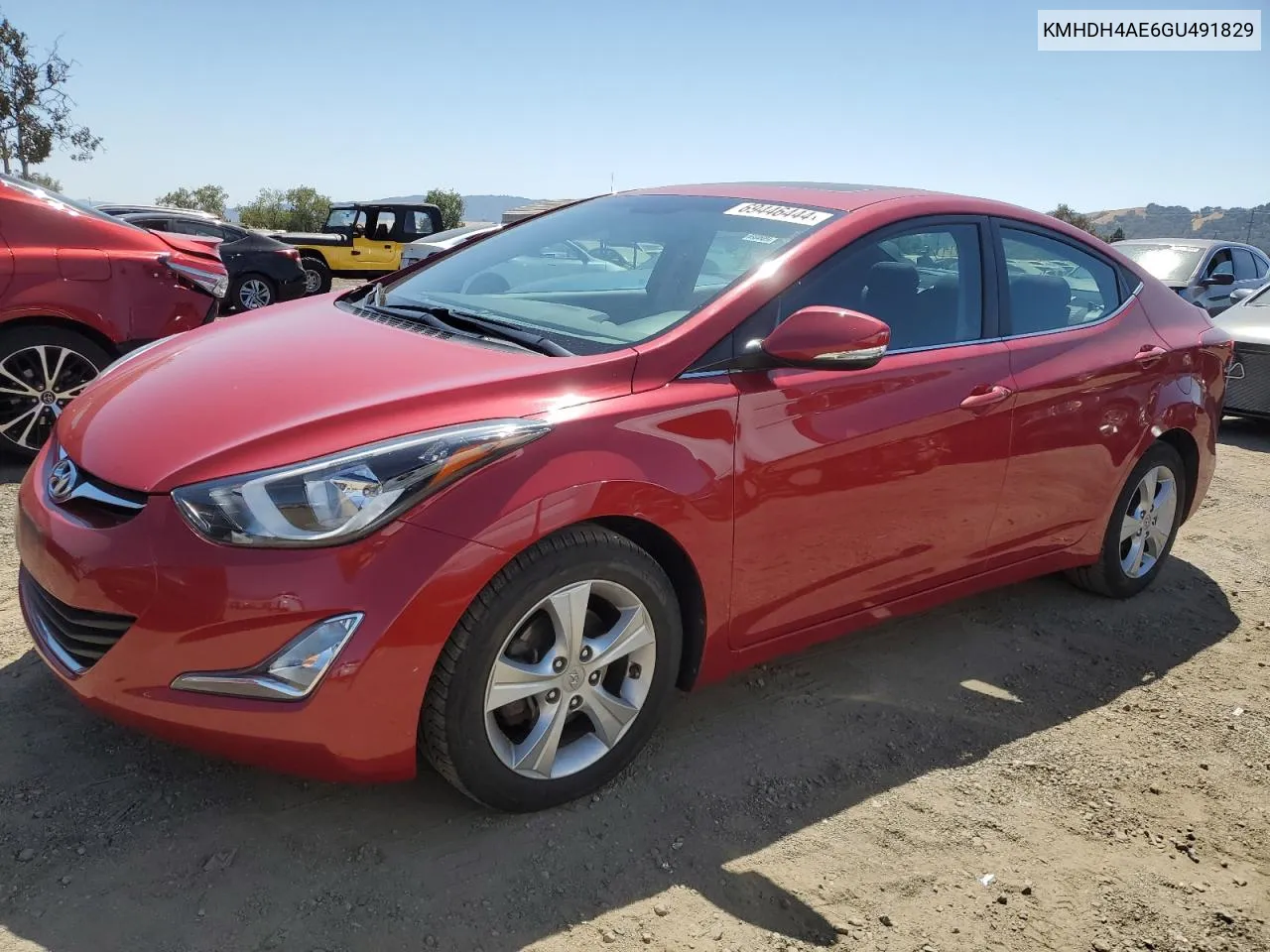 KMHDH4AE6GU491829 2016 Hyundai Elantra Se