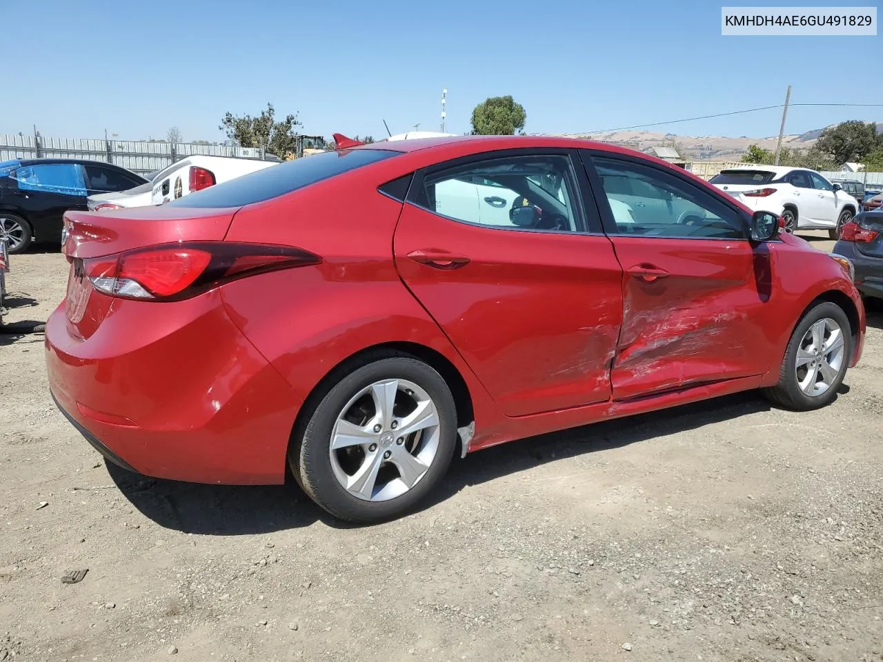 KMHDH4AE6GU491829 2016 Hyundai Elantra Se