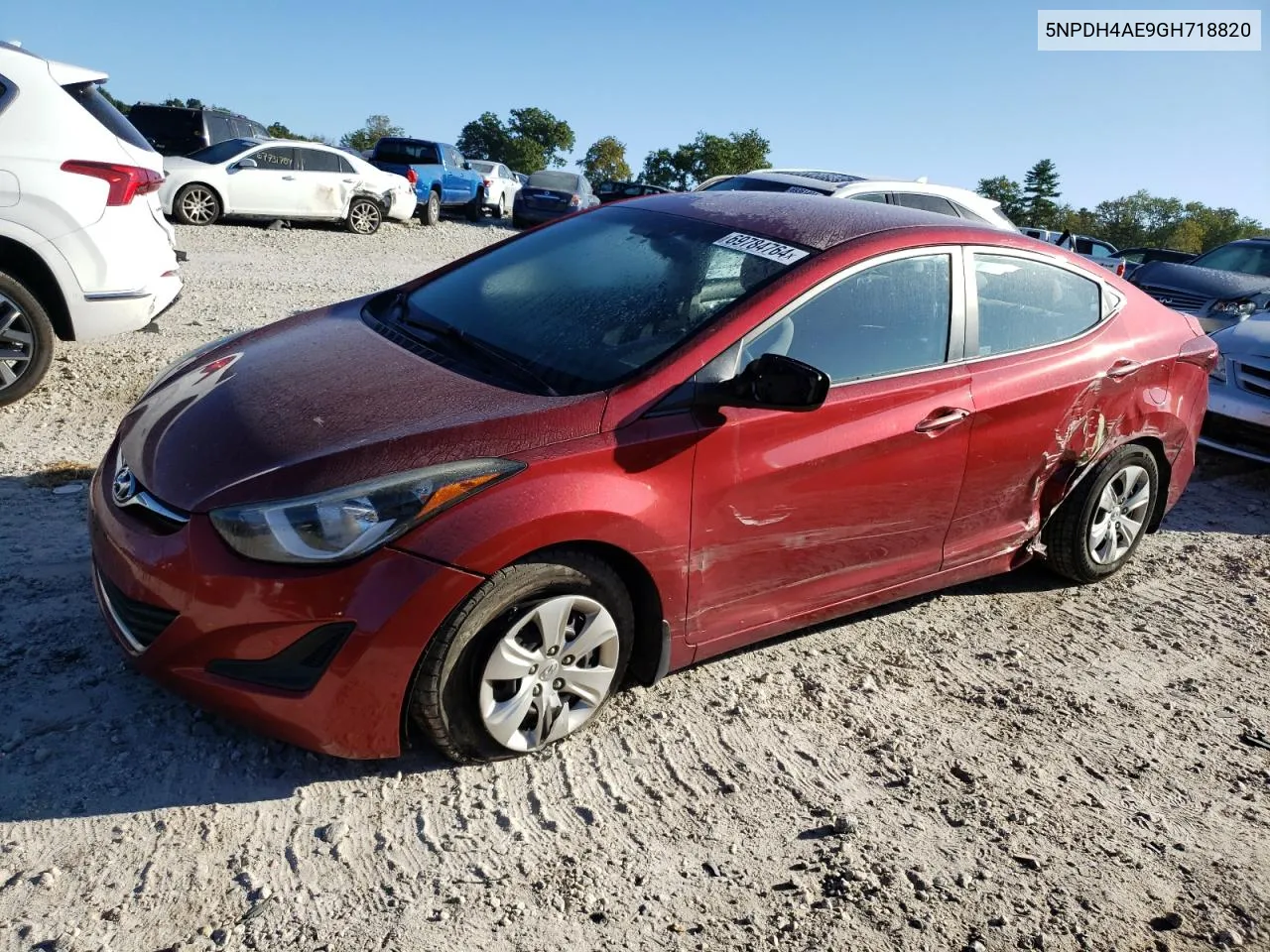 2016 Hyundai Elantra Se VIN: 5NPDH4AE9GH718820 Lot: 69784764