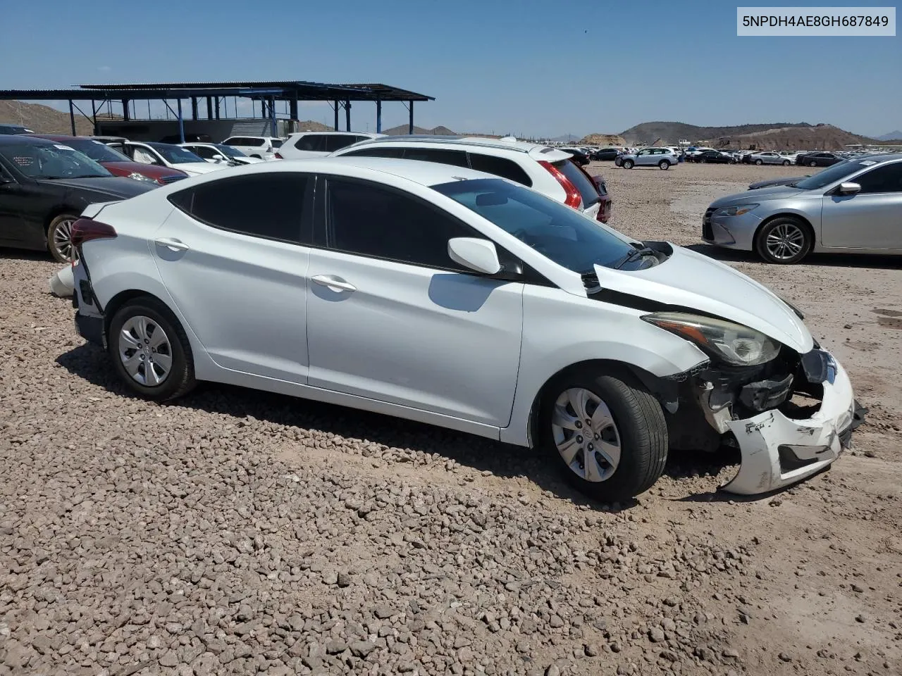 2016 Hyundai Elantra Se VIN: 5NPDH4AE8GH687849 Lot: 69789184