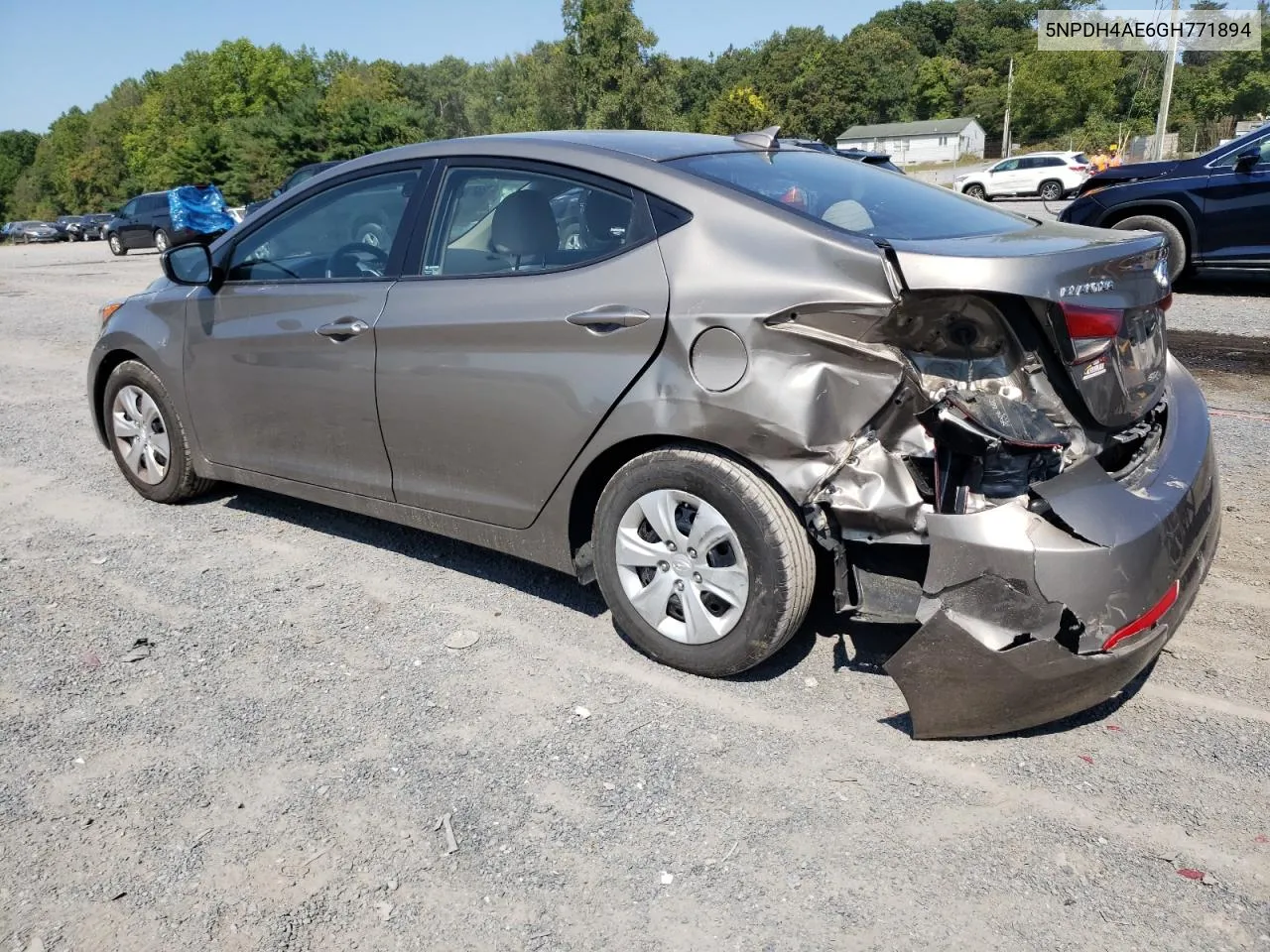 2016 Hyundai Elantra Se VIN: 5NPDH4AE6GH771894 Lot: 70383054